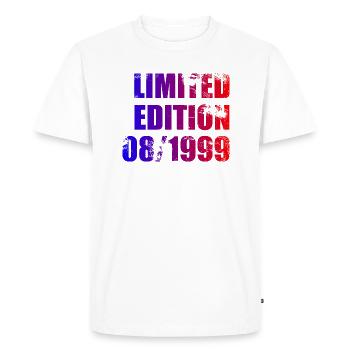 25e anniversaire Edition limitée 08/1999 - T-shirt Premium bio Homme - blanc - Devant - Nico (187cm)