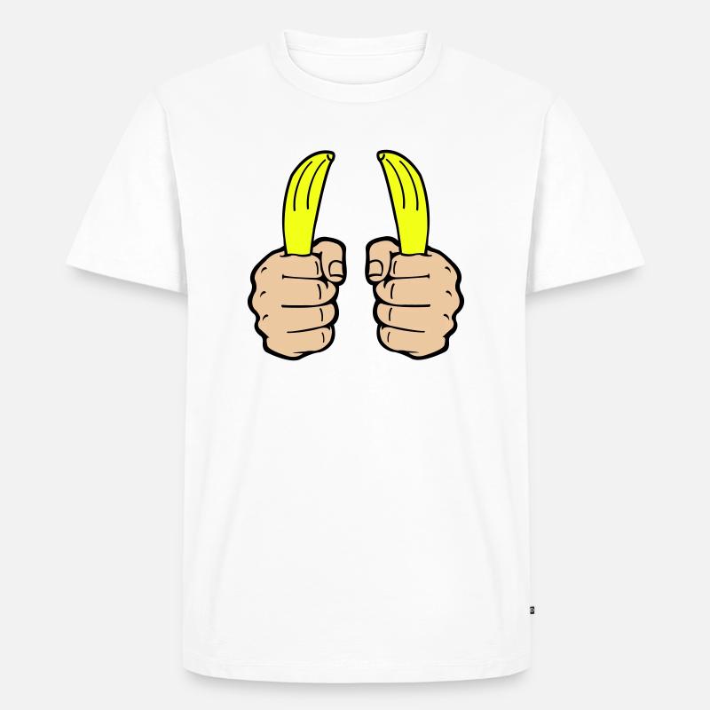 hände banane - Männer Premium Bio T-Shirt - Weiß
