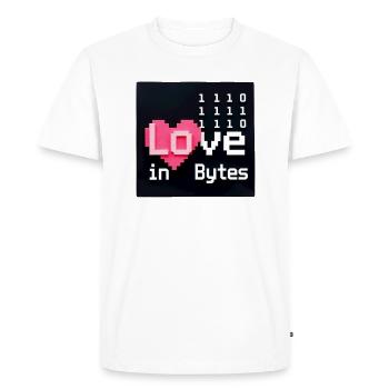 Love in Bytes Pixel Art - Men's Premium Organic T-Shirt - white - Front - Nico (187cm)