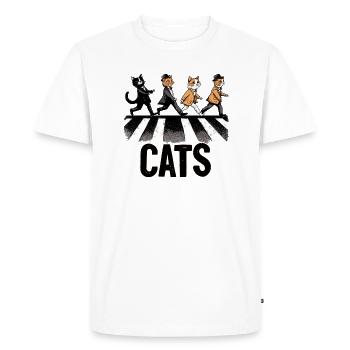 Cats Cat Abbey Road London Katzen Katze - Men's Premium Organic T-Shirt - white - Front - Nico (187cm)