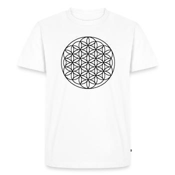 Flower of life - single line art - Men's Premium Organic T-Shirt - white - Front - Nico (187cm)