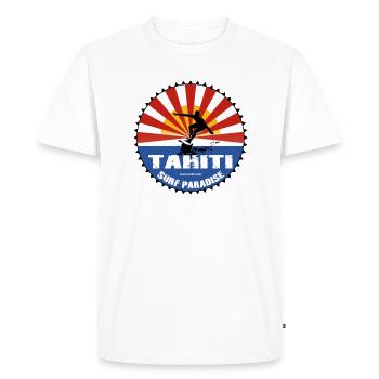 surf tahiti - T-shirt Premium bio Homme - blanc - Devant - Nico (187cm)