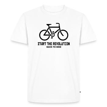 BACK TO BIKE - T-shirt Premium bio Homme - blanc - Devant - Nico (187cm)
