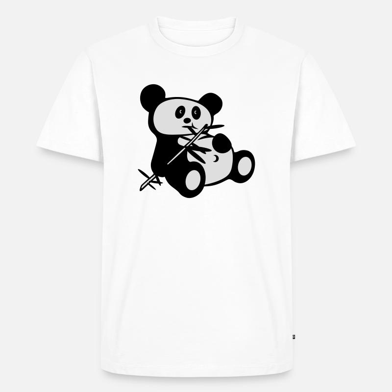 lazy panda - Männer Premium Bio T-Shirt - Weiß