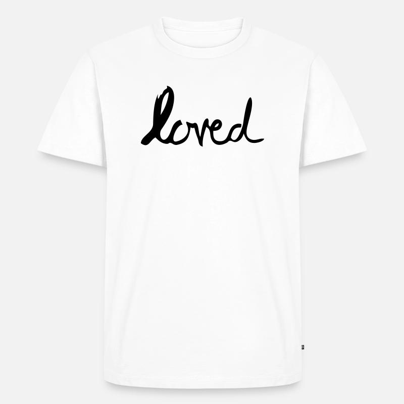 loved - Männer Premium Bio T-Shirt - Weiß