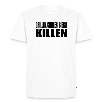 barbecue chill Bierli kill - Men's Premium Organic T-Shirt - white - Front - Nico (187cm)