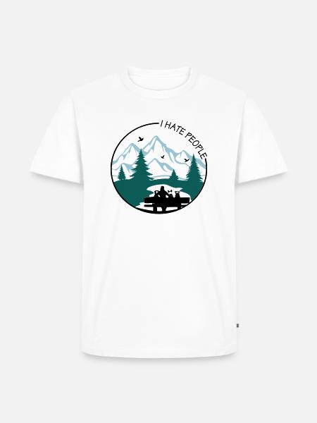 I hate people... - Männer Premium Bio T-Shirt - Weiß