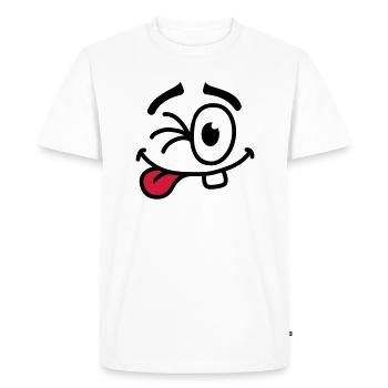 Cool Smiley Face - Men's Premium Organic T-Shirt - white - Front - Nico (187cm)