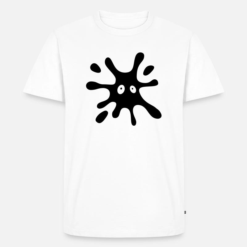 schwarzer Fleck mit Augen - Männer Premium Bio T-Shirt - Weiß