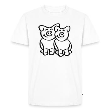 Cute Pigs - T-shirt Premium bio Homme - blanc - Devant - Nico (187cm)