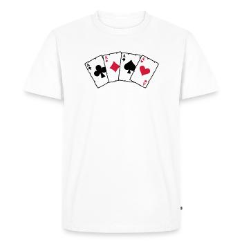 Cartes Poker - Cartes Poker - T-shirt Premium bio Homme - blanc - Devant - Nico (187cm)