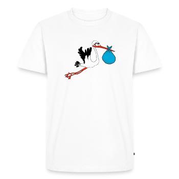 cigogne - T-shirt Premium bio Homme - blanc - Devant - Nico (187cm)