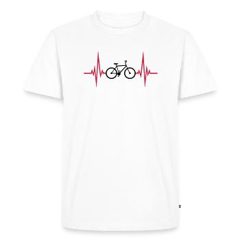 pouls fréquence cardiaque conduite vélo sports vélo - T-shirt Premium bio Homme - blanc - Devant - Nico (187cm)