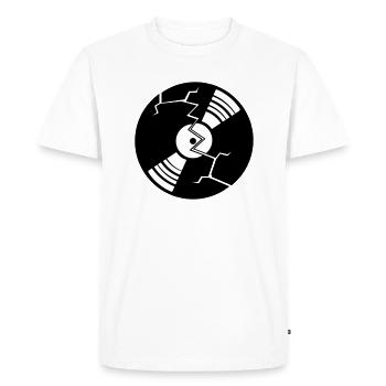 broken cracks vinyl broken destroyed party logo - Men's Premium Organic T-Shirt - white - Front - Nico (187cm)
