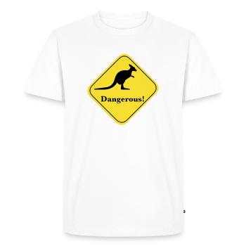 Kangourou Dangereux - T-shirt Premium bio Homme - blanc - Devant - Nico (187cm)