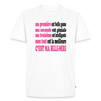 Ma belle-mère est belle - Men's Premium Organic T-Shirt - white - Front - Nico (187cm)