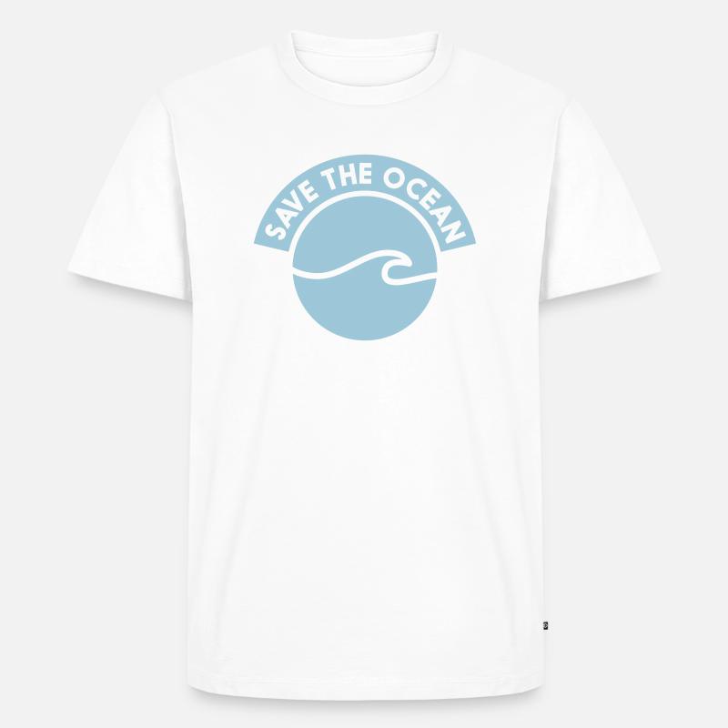 SAVE THE OCEAN - Männer Premium Bio T-Shirt - Weiß