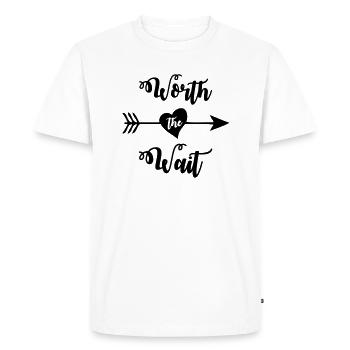 Worth the wait - Men's Premium Organic T-Shirt - white - Front - Nico (187cm)
