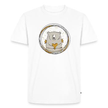 Ours en forme de cœur - T-shirt Premium bio Homme - blanc - Devant - Nico (187cm)