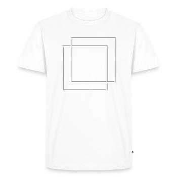 Lines square dashes - Men's Premium Organic T-Shirt - white - Front - Nico (187cm)