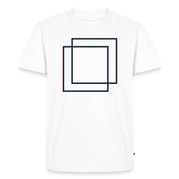 2 carrés carrés - T-shirt Premium bio Homme - blanc - Devant - Nico (187cm)