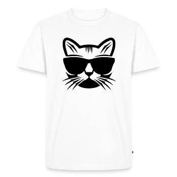 Chat, chat, animal, animal domestique, animal domestique - T-shirt Premium bio Homme - blanc - Devant - Nico (187cm)