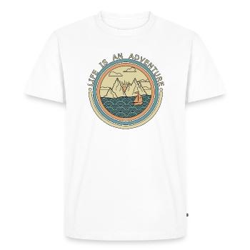 Drôle de voile, voile, Drôle de voile - T-shirt Premium bio Homme - blanc - Devant - Nico (187cm)