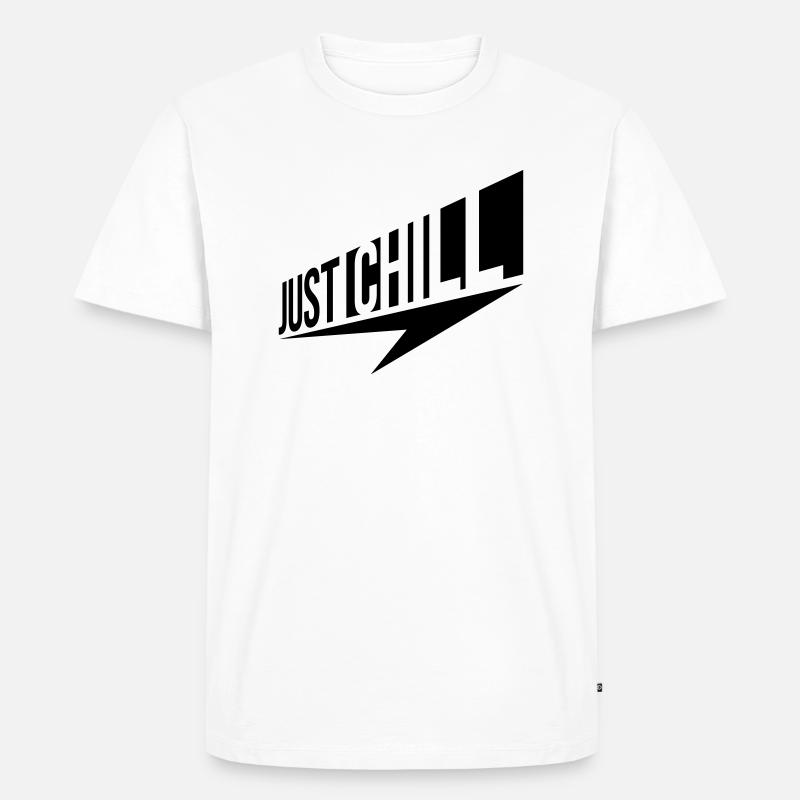 Just Chill Text Logo - Männer Premium Bio T-Shirt - Weiß