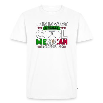 Mexican Flag Mexican Roots Gift - Men's Premium Organic T-Shirt - white - Front - Nico (187cm)