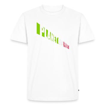 planet over profit quote - Men's Premium Organic T-Shirt - white - Front - Nico (187cm)