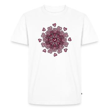 Mandala - Hearts for your loved one - Men's Premium Organic T-Shirt - white - Front - Nico (187cm)