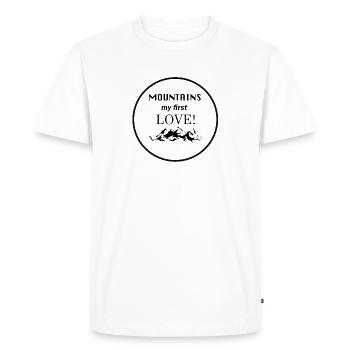 Montagne mon premier amour! - T-shirt Premium bio Homme - blanc - Devant - Nico (187cm)