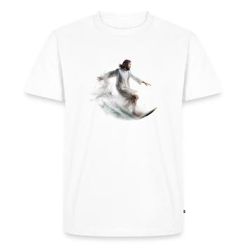 Surf God - Men's Premium Organic T-Shirt - white - Front - Nico (187cm)