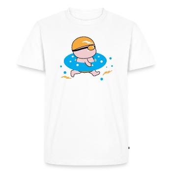 Happy boy enjoy swimming - Men's Premium Organic T-Shirt - white - Front - Nico (187cm)