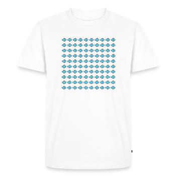 De la mer à la pêche - T-shirt Premium bio Homme - blanc - Devant - Nico (187cm)