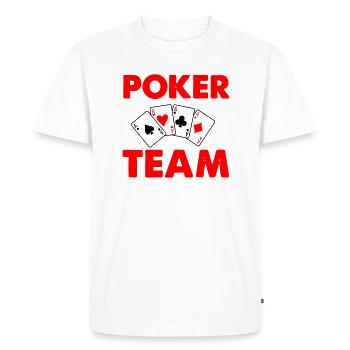 Poker Team - Men's Premium Organic T-Shirt - white - Front - Nico (187cm)