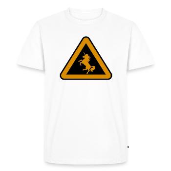 Attention licorne, danger - T-shirt Premium bio Homme - blanc - Devant - Nico (187cm)