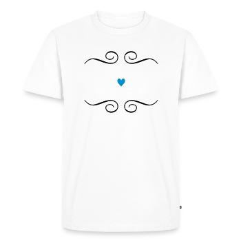 Embellissement ornement coeur pour texte personnalisable - T-shirt Premium bio Homme - blanc - Devant - Nico (187cm)