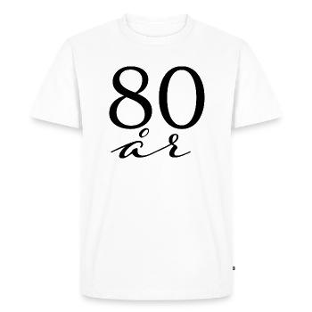 80 ans - T-shirt Premium bio Homme - blanc - Devant - Nico (187cm)