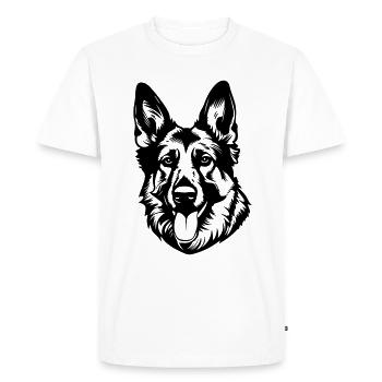 Tête de chien de berger allemand - T-shirt Premium bio Homme - blanc - Devant - Nico (187cm)
