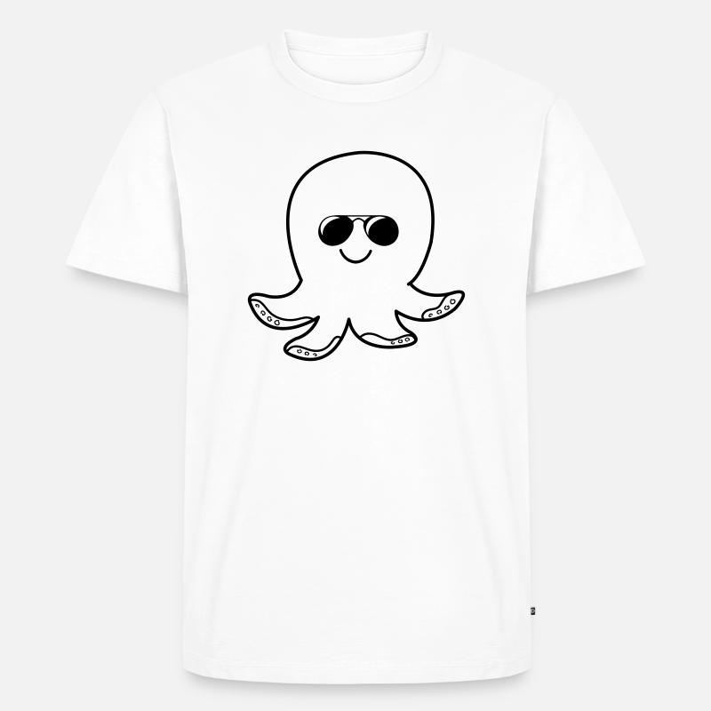 oktopus cool - Männer Premium Bio T-Shirt - Weiß