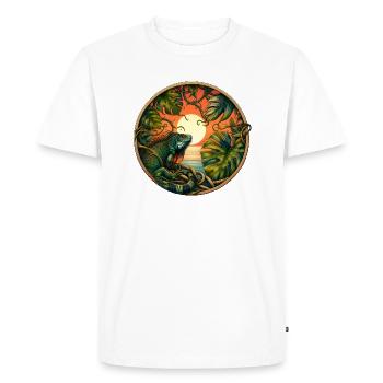 Soleil de la jungle - T-shirt Premium bio Homme - blanc - Devant - Nico (187cm)
