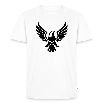 Aigle faucon symbole armoiries pictogramme vectoriel - T-shirt Premium bio Homme - blanc - Devant - Nico (187cm)
