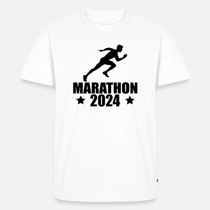 marathon 2024 - Männer Premium Bio T-Shirt - Weiß