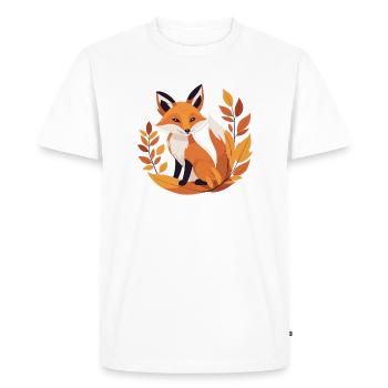 Fox in Autumn #6 - Men's Premium Organic T-Shirt - white - Front - Nico (187cm)