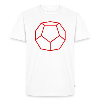 Dodécaèdre rouge - T-shirt Premium bio Homme - blanc - Devant - Nico (187cm)