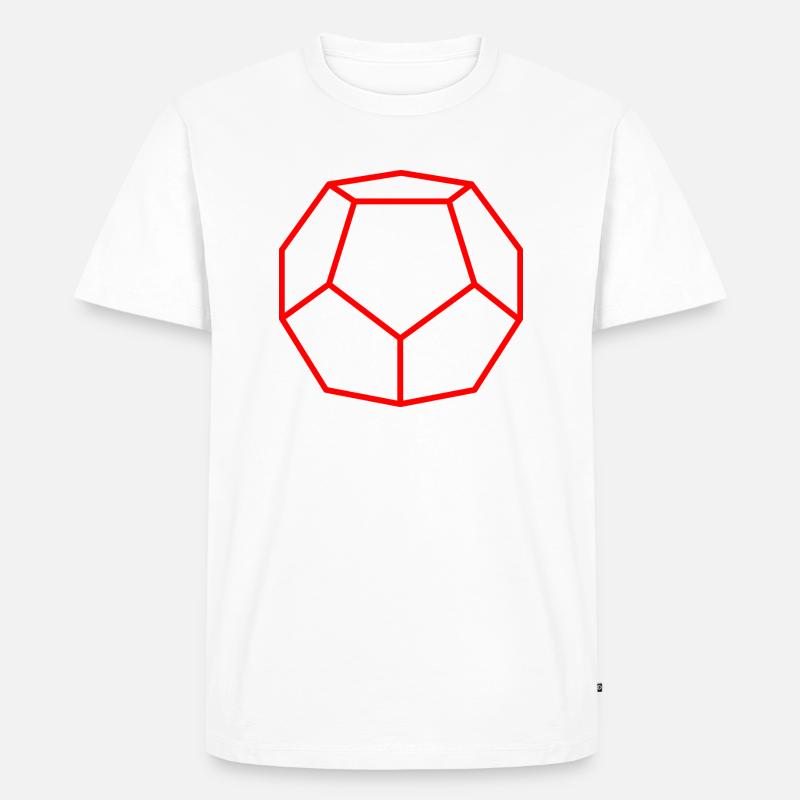 Roter Dodekaeder - Männer Premium Bio T-Shirt - Weiß