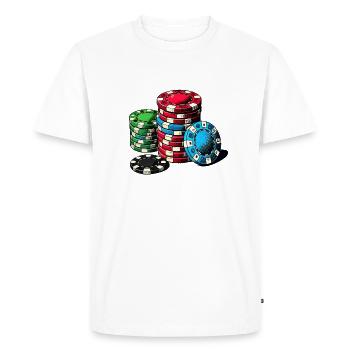 Poker - Men's Premium Organic T-Shirt - white - Front - Nico (187cm)