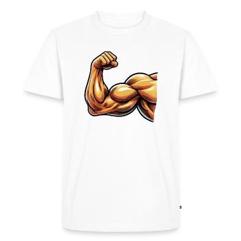 biceps - T-shirt Premium bio Homme - blanc - Devant - Nico (187cm)
