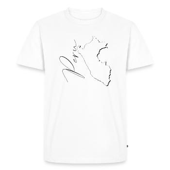 Carte du Pérou comme contour EN - T-shirt Premium bio Homme - blanc - Devant - Nico (187cm)